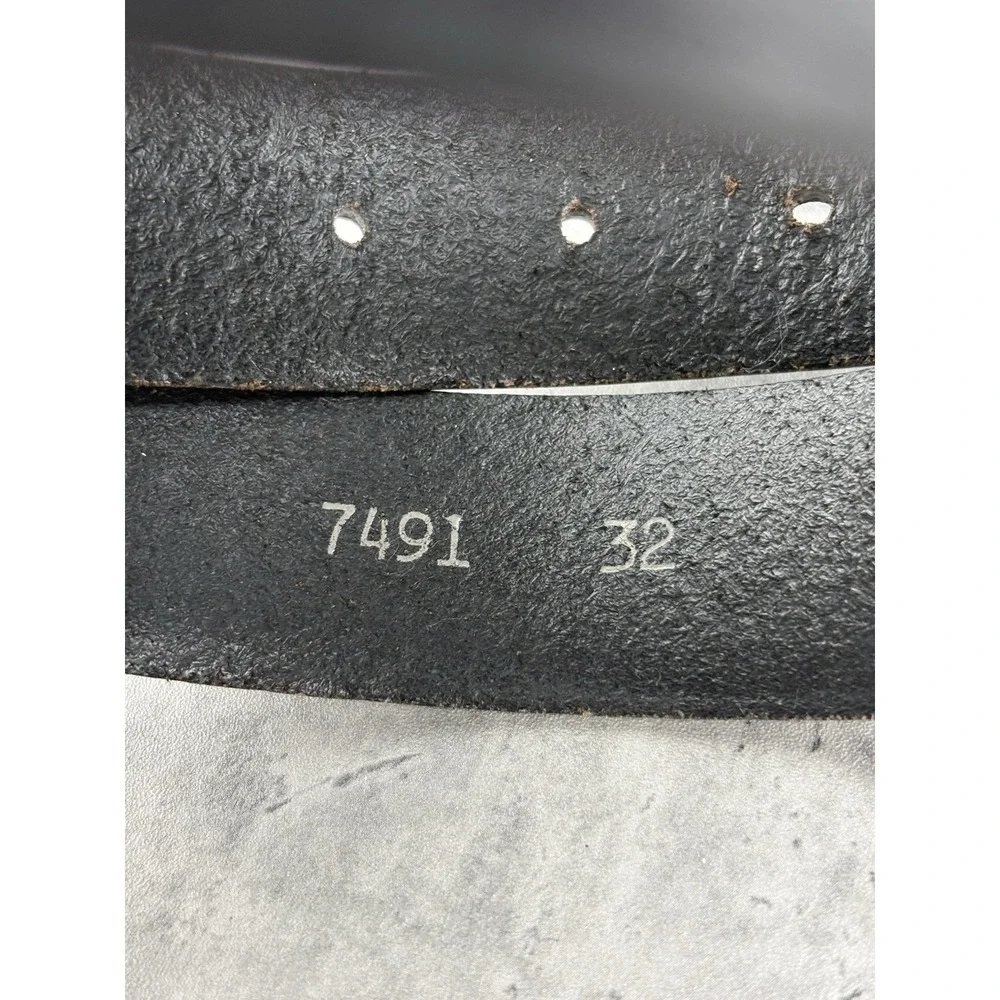 Remo Tulliani Genuine Italian Leather Belt Black Sz 32 NWT Silver Buckle 7491